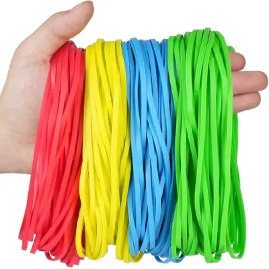 LotFancy 170 Pcs Large Rubber Bands, 7.2" Long Rubber Bands for Office Supplies, Home and Kitchen image {8}