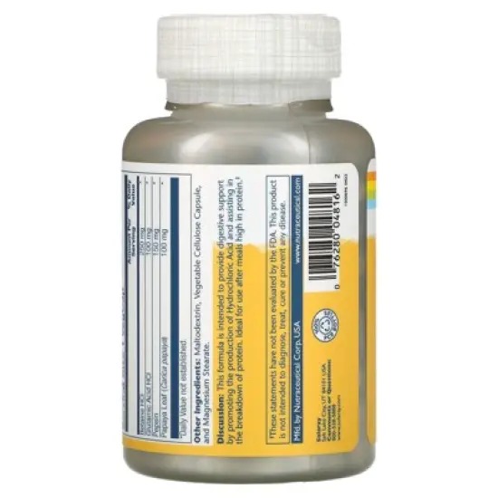 Solaray Betaine HCL with Pepsin, 180 VegCaps image {2}