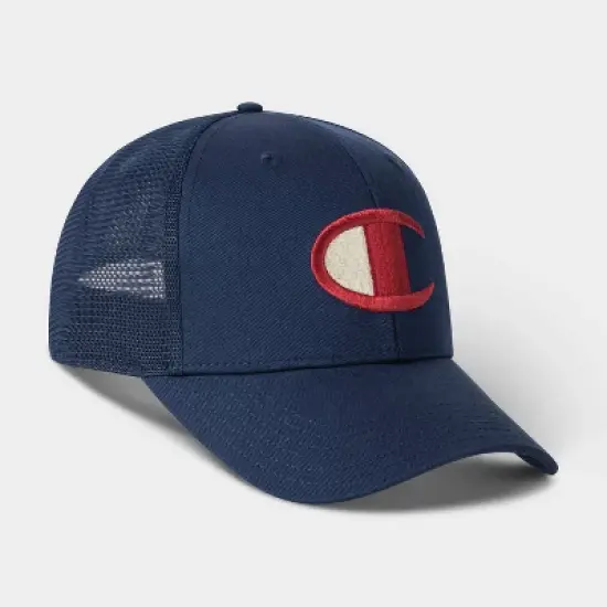 Champion Adult Logan Twill Trucker Hat - Navy image {2}