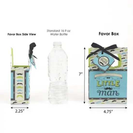 Big Dot of Happiness Dashing Little Man Mustache - Baby Shower or Birthday Party Favor Boxes - Set of 12 image {1}