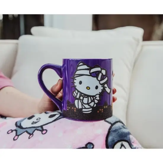 Silver Buffalo Sanrio Hello Kitty "Happy Halloween" Ceramic Glitter Mug | Holds 14 Ounces image {3}