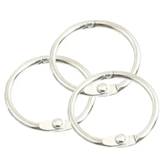 Unique Bargains Metal Loose Leaf Binder Scrapbook Key Book Rings 20 Pcs image {4}