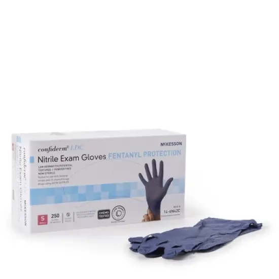 Confiderm LDC McKesson Nitrile Exam Glove Blue Textured image {4}