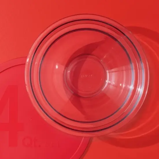 Pyrex 2pc 4qt and 2.5qt Glass Mixing Bowls with Plastic Lids image {4}