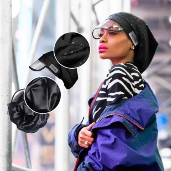 Hairbrella Classic Satin-Lined Rain Cap image {1}