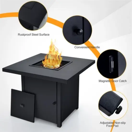 Costway 32'' Patio Fire Pit Table Propane Heater 40,000 BTU w/CSA Certification image {6}