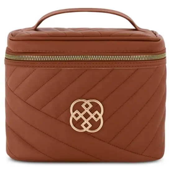 Daisy Fuentes Women's Quilted Makeup Bag - Makeup Organizer Travel Bag, Cosmetic Bag, Toiletry Bag, Square Train Case image {6}