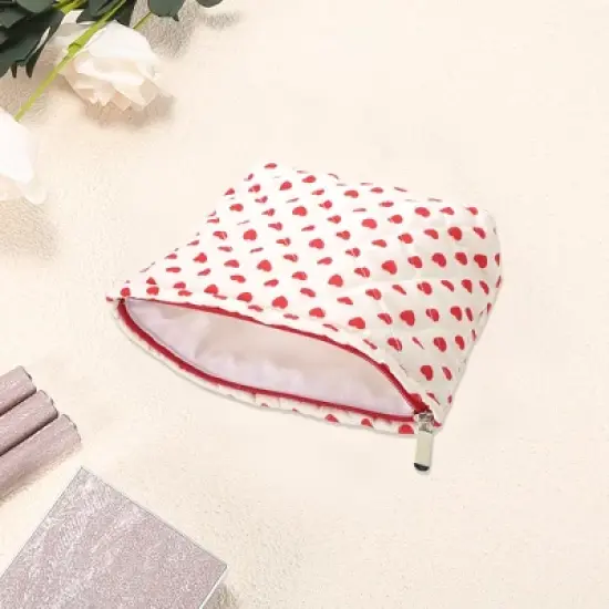 Unique Bargains Heart Shaped Makeup Bag 1 Pc image {2}