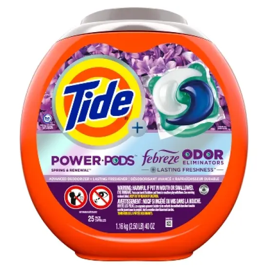 Tide Power Pods Febreze Odor Eliminator Laundry Detergent - Spring and Renewal image {1}