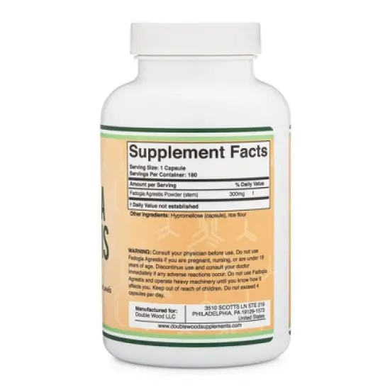 Fadogia Agrestis - 180 x 300 mg capsules by Double Wood Supplements - Supports Testosterone Levels and Athletic Performance image {1}