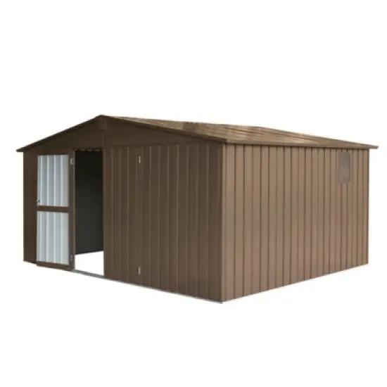 Syemin Deck Boxes Durable, Horizontal Compact Storage Shed for Garden, Backyard, Patio, Closet Deck Box, Brown, 138.11"*150.8"*78.7" image {5}