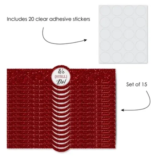 Big Dot of Happiness We Still Do - 40th Wedding Anniversary - DIY Party Supplies - Wedding Anniversary Party DIY Wrapper Favors & Decor - Set of 15 image {1}