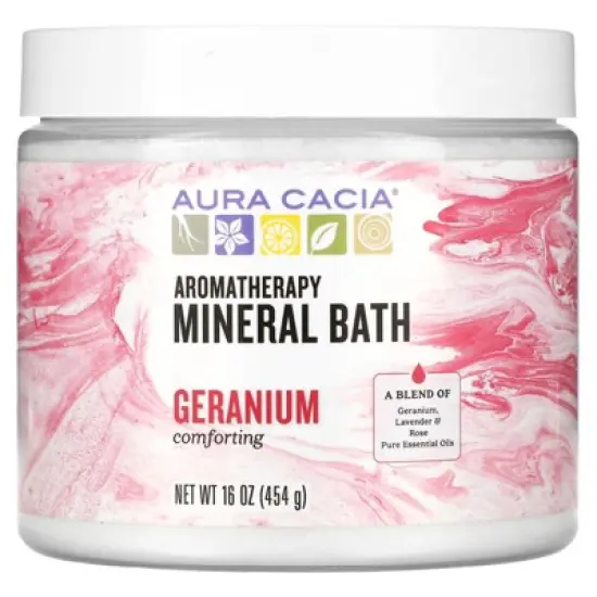 Aura Cacia Aromatherapy Mineral Bath, Comforting Geranium, 16 oz (454 g) image {3}