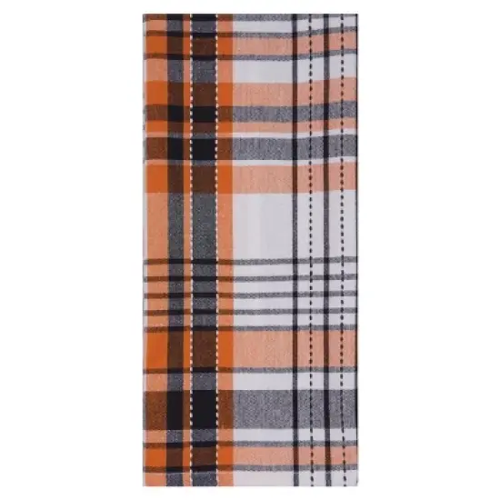 C&F Home Zelda Orange and Black Plaid Halloween Kitchen Towel image {1}