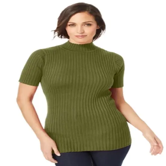 Jessica London Women&rsquo;s Plus Size Rib Mockneck Sweater image {5}