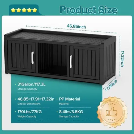 Storage Benches 120 Gallon Shoe Cabinet Resin Shoe Bench with Storage for Shoes Accessories image {5}