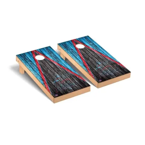 MLB Miami Marlins Premium Cornhole Board Triangle Weathered Version image {1}