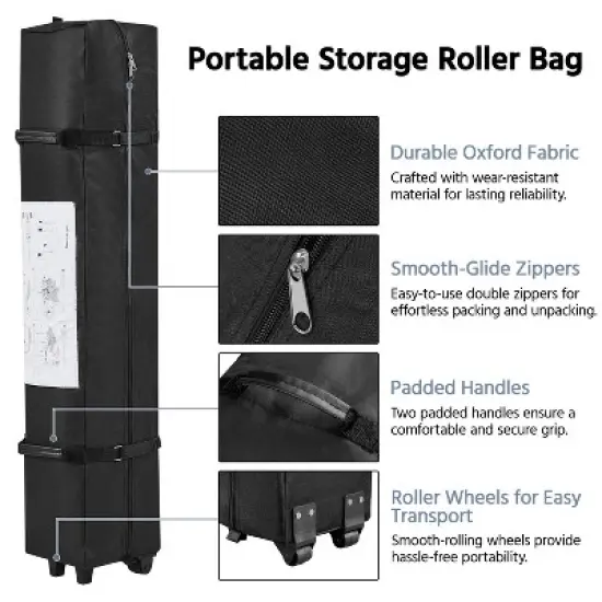 Yaheetech 10x10FT Pop-up Canopy with One-Push-To-Lock Setup Mechanism and Sidewallwith Pockets image {5}