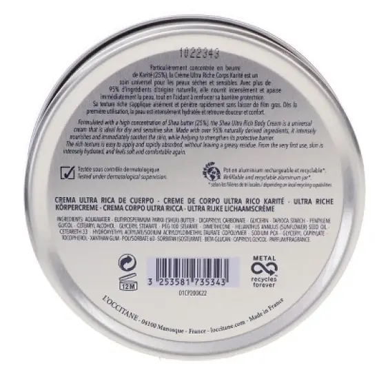 L'Occitane Moisturizing 25% Shea Butter Ultra-Rich Body Cream 6.9 oz image {4}
