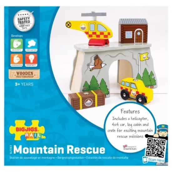 Bigjigs Rail Mountain Rescue Wooden Railway Train Set Accessory image {1}