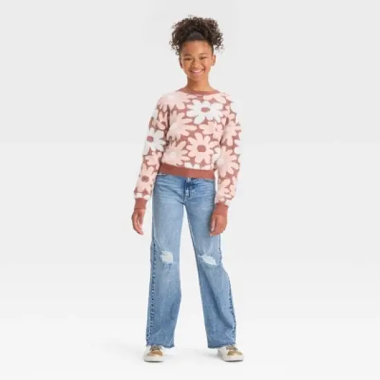Girls' Fuzzy Pullover Sweater - art class&trade; image {2}