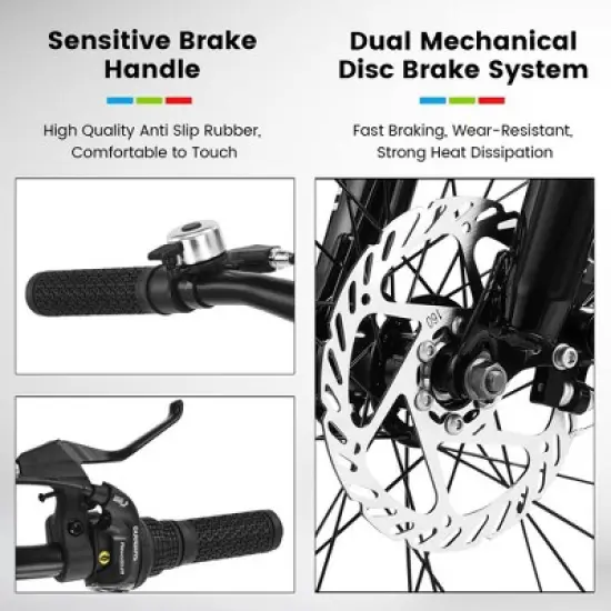 RISOKEYS Kids Mountain Bike 20 Inch, 4" Wide Fat Tire, 7 Speed Ages 8-12 Year Old, Steel Frame Disc Brake Front/Dual Suspension, image {4}