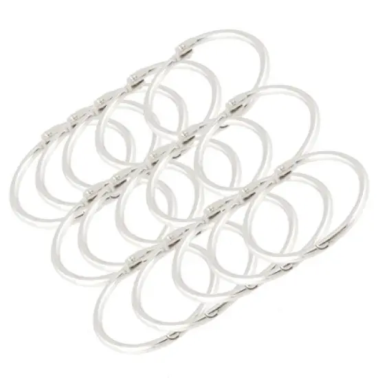 Unique Bargains Scrapbooking Loose Leaf Binder Rings Keyring Book Silver Tone 1.8 Inch Dia 15 Pcs image {1}