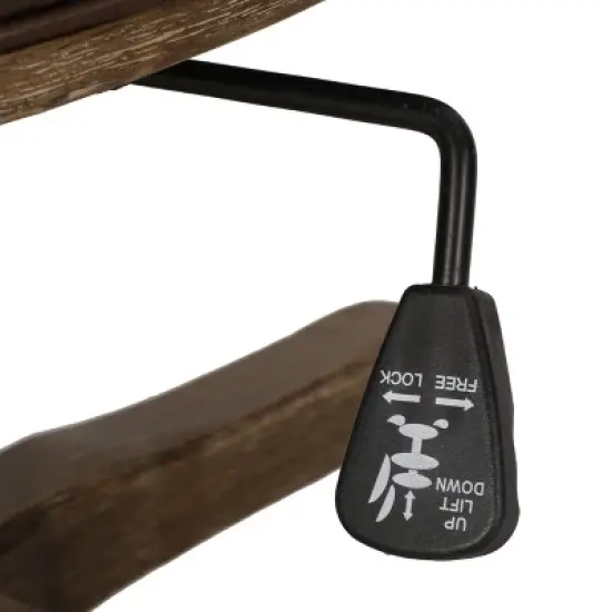 Coulee Contemporary Upholstered Roll Back Swivel Office Chair Dark Brown/Natural - Christopher Knight Home image {9}