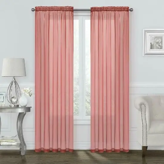 Kate Aurora Basic 2 Pack Sheer Voile Home Window Curtains image {13}