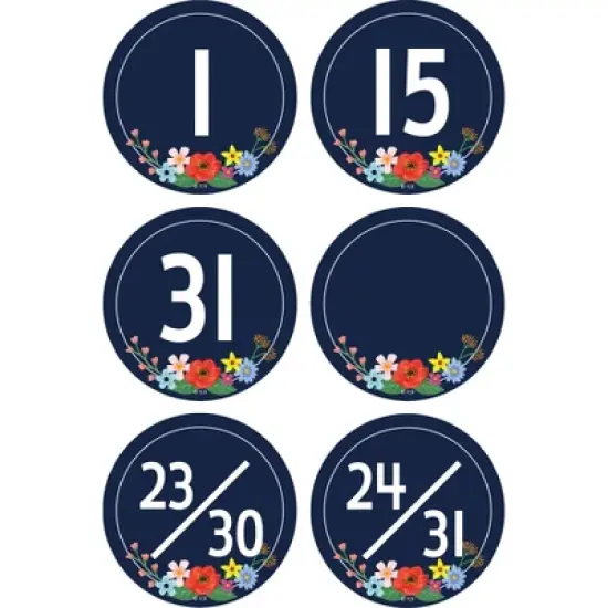 Teacher Created Resources&reg; Wildflowers Calendar Days, 36 Per Pack, 6 Packs image {1}