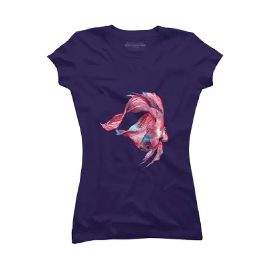 Junior's Design By Humans Betta Fish By GisaPizzatto T-Shirt image {9}