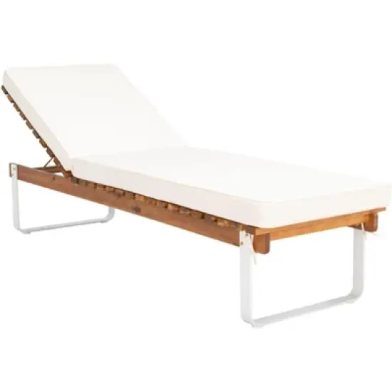 Nuca Sunlounger - Outdoor - PAT7084 - Natural/White -Safavieh image {4}