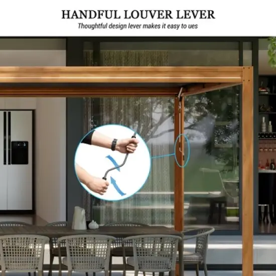 Mondawe Outdoor Louvered Pergola 10X20FT, Aluminum Pergola with Adjustable Roof and Efficient Drainage System image {7}