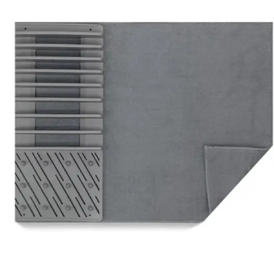 Home Mart Goods Plastic Dish Rack with Micro Fiber Drying Mat image {3}