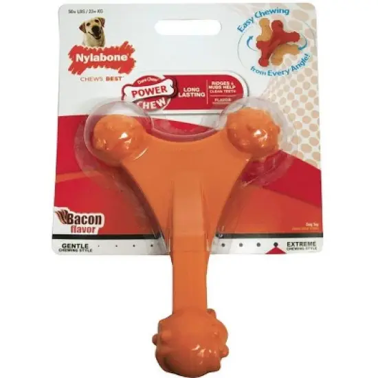 Nylabone Dura Chew Axis Bone Chew Toy - Bacon Flavor image {1}