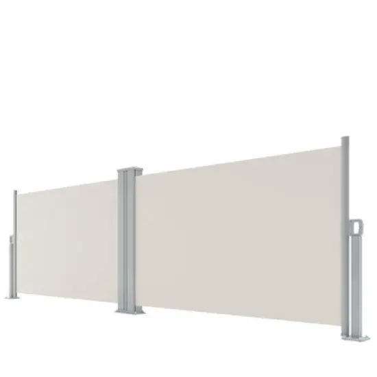 71' x236' Retractable Double Side Awning, 280g Polyester, Waterproof & UV-Resistant Privacy Screen for Patio, Deck, Pool image {9}