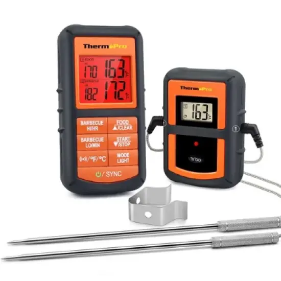 ThermoPro TP08BW Remote Meat Thermometer Digital Grill Smoker BBQ Thermometer with Two Probes image {7}