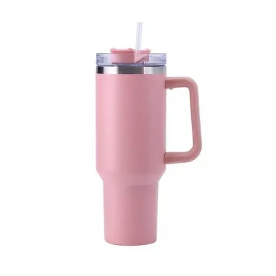 30OZ Straw Coffee Insulation Cup W/ Handle Portable Car Stainless Steel Water Bottle LargeCapacity Travel BPA Free Thermal Mug image {12}