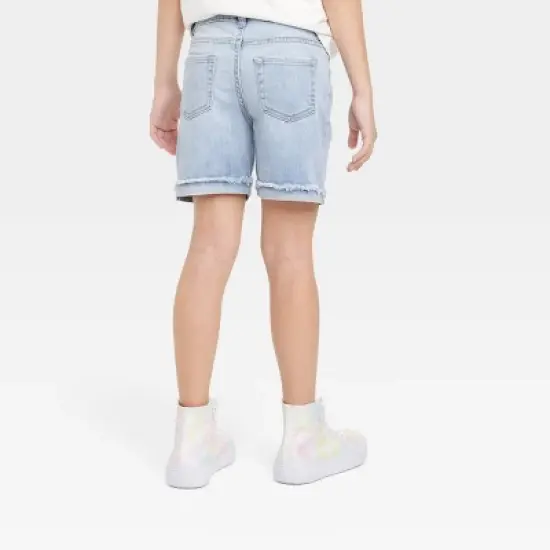 Girls' Cuffed Hem Midi Jean Shorts - Cat & Jack&trade; image {1}