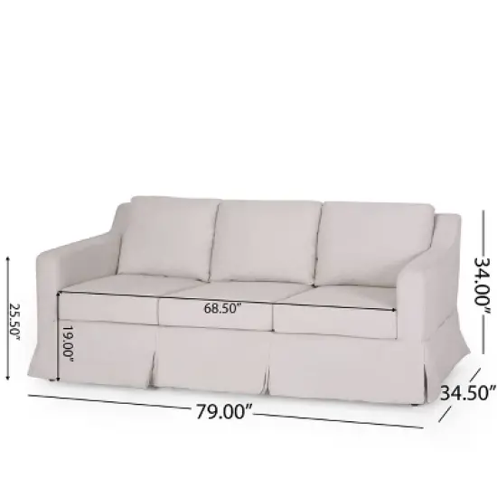 Arrastra Contemporary Fabric 3 Seater Sofa with Skirt - Christopher Knight Home image {10}