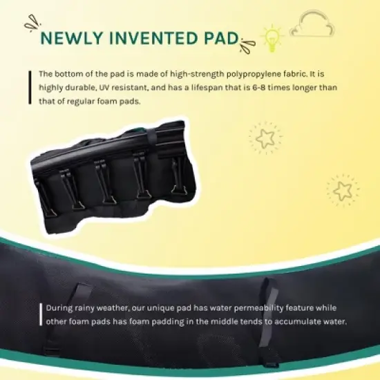 UNISOAR Springless Trampoline - Recreational Trampolines with AntiRust Coating No-Gap Design Zip System, Bungee Cords Outdoor Trampoline for Kids image {5}