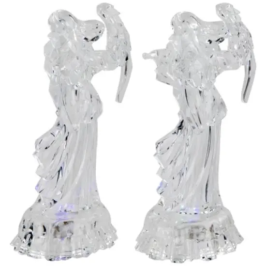 Northlight LED Lighted Color Changing Angel Acrylic Christmas Decorations - 9" - Set of 2 image {3}