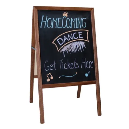 Flipside Products Stained Marquee Easel with Black Chalkboard, 42" H x 24"W image {2}