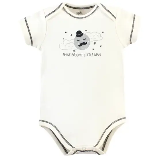 Touched by Nature Baby Boy Organic Cotton Bodysuits 5pk, Mr. Moon image {5}