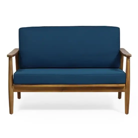 Modern Outside Willowbrook Loveseat and Coffee Table,blue -Christopher Knight Home image {9}