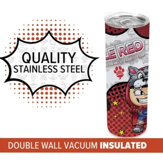 SMASHCRAFT 20 ounce Stainless Steel Double Walled Insulated Travel Tumbler Coffee Mug Cup, Little Red Riding Hood Chibi image {3}