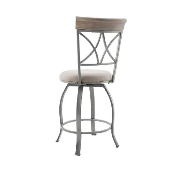 Carter Swivel Metal Counter stool Pewter - Powell image {3}