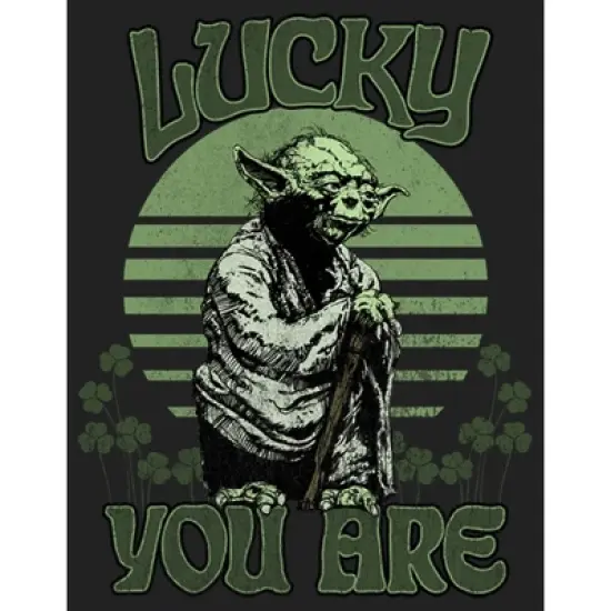 Junior's Star Wars St. Patrick's Day Yoda Lucky You Are Clovers Festival Muscle Tee image {1}