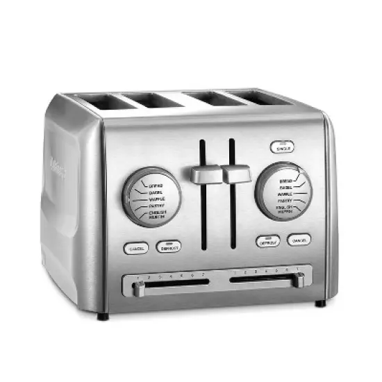Cuisinart 4-Slice Custom Select Toaster - Silver - CPT-640P1: Stainless Steel, Defrost & Bagel Options, Adjustable Browning image {3}