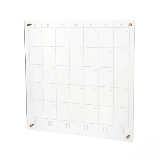 RUSSELL + HAZEL Acrylic Monthly Wall Calendar: Large Clear Dry Erase Board for Wall, 24"x24" Desk Organizer image {3}